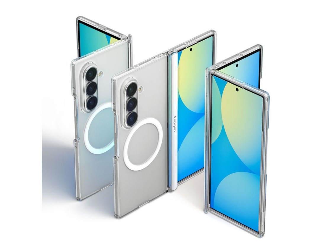 Funda Spigen Ultra Hybrid Pro MagSafe para Samsung Galaxy Z Fold 8 Ultra - Transparente y blanca