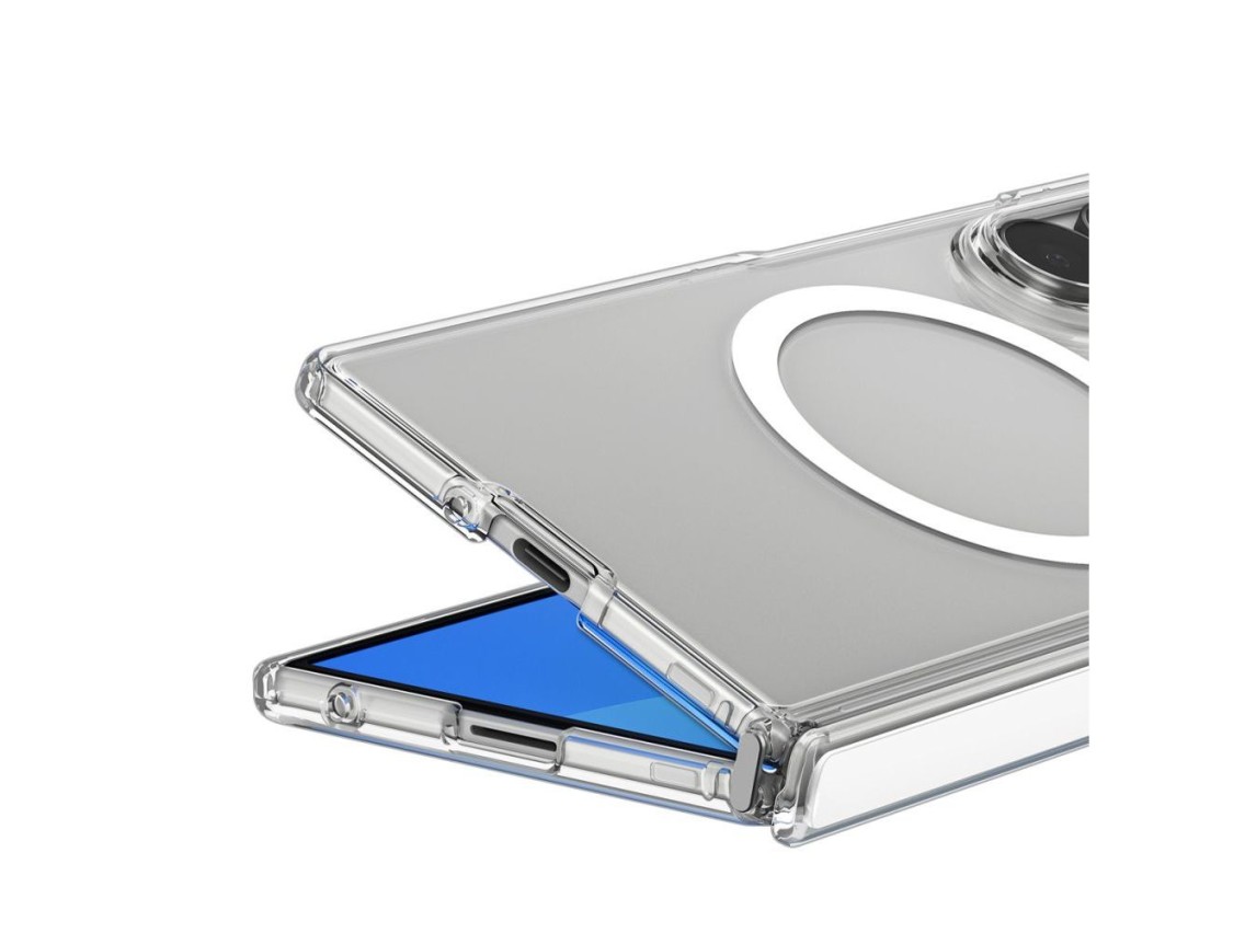 Funda Spigen Ultra Hybrid Pro MagSafe para Samsung Galaxy Z Fold 8 Ultra - Transparente y blanca