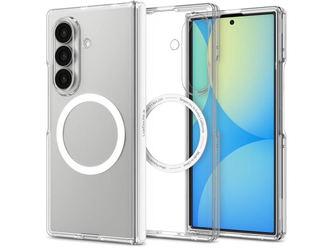 Funda Spigen Ultra Hybrid Pro MagSafe para Samsung Galaxy Z Fold 8 Ultra - Transparente y blanca