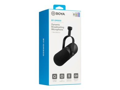 Micrófono dinámico cardioide XLR BOYA BY-DM500 para podcasts - Negro Micrófono dinámico cardioide XLR BOYA BY-DM500 para podcasts - Negro