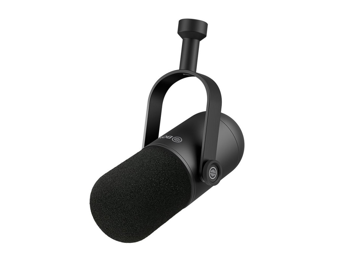 Microfone dinâmico cardioide XLR BOYA BY-DM500 para podcasts - Preto
