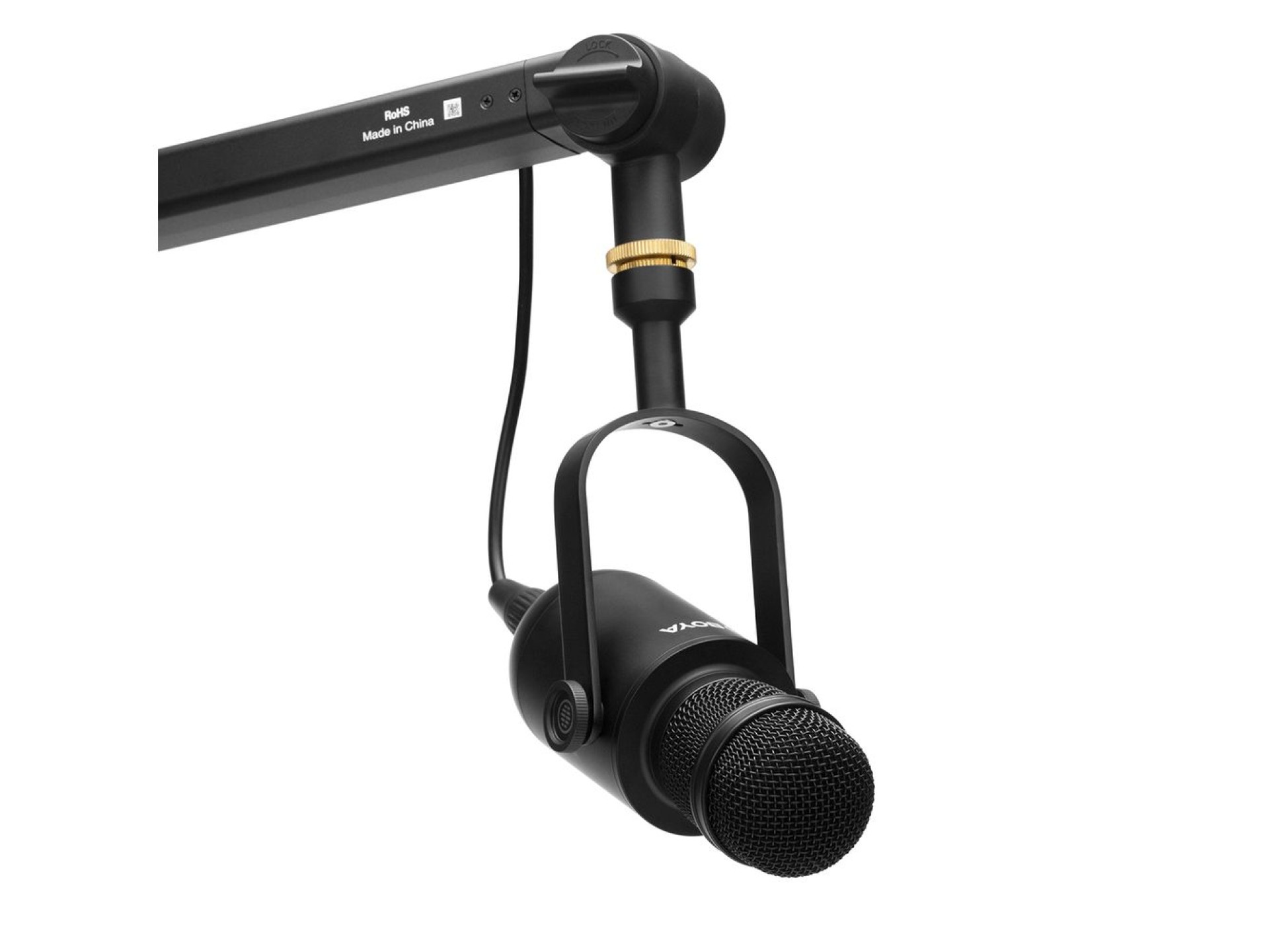 Microfone dinâmico cardioide XLR BOYA BY-DM500 para podcasts - Preto