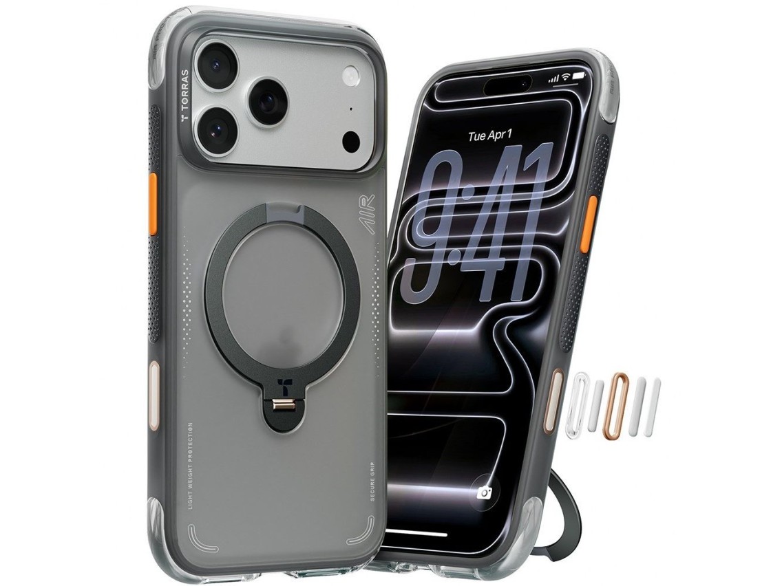 Torras - Ostand Spin Air Series - iPhone 17 Pro Max - Negro Sombra