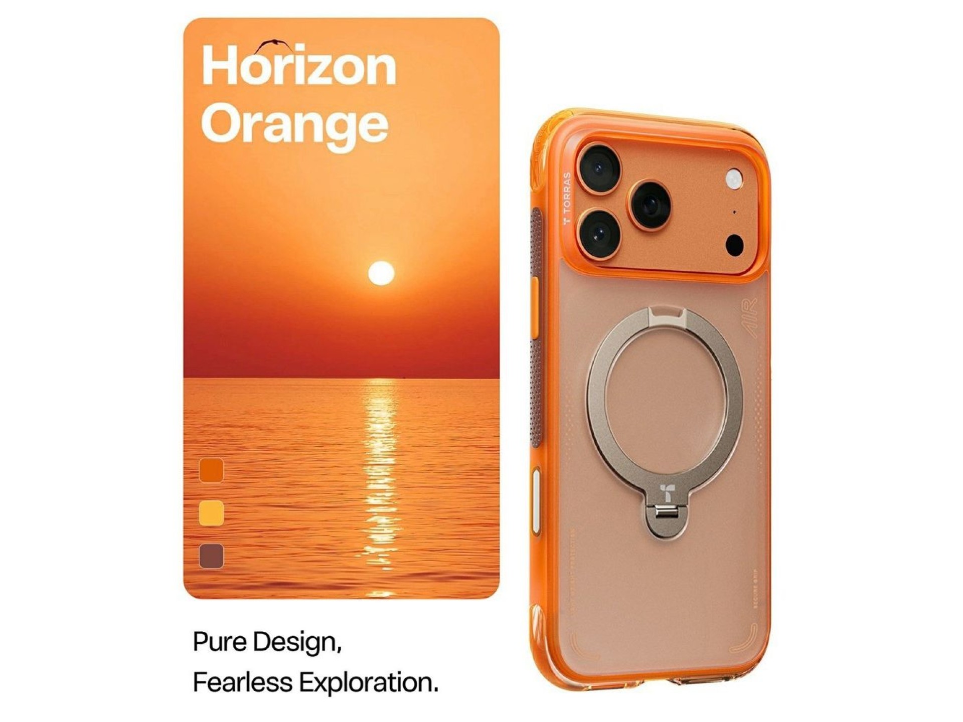 Torras - Ostand Spin Air Series - iPhone 17 Pro Max - Laranja Horizonte