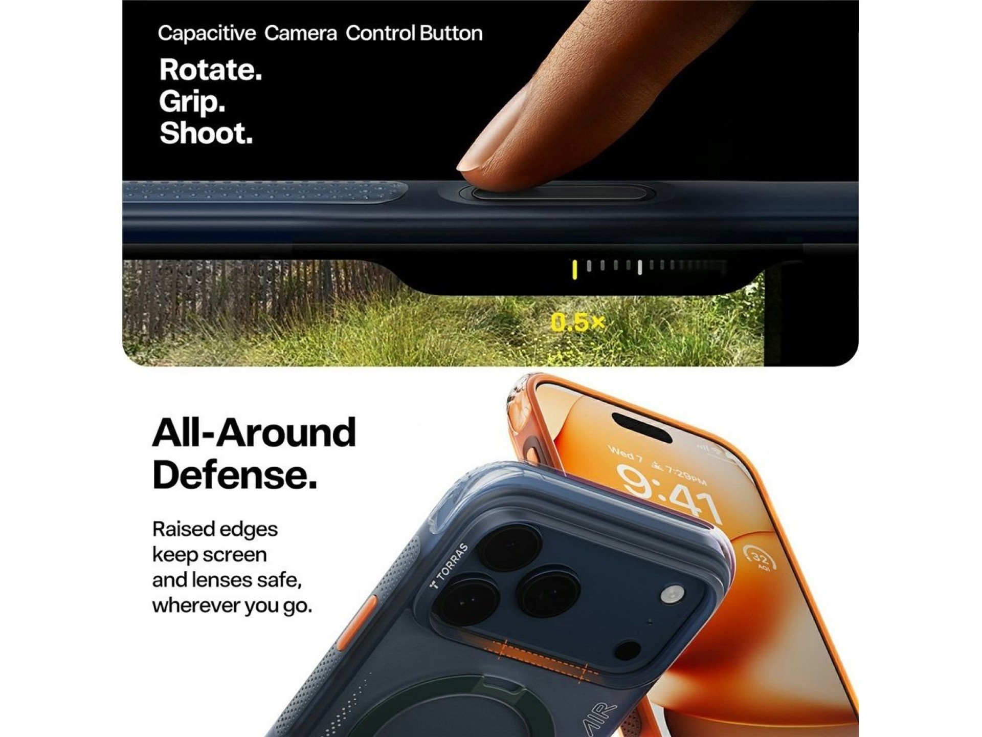 Torras - Ostand Spin Air Series - iPhone 17 Pro - Orange Horizon