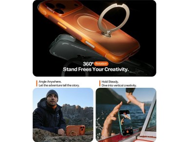 Torras - Ostand Spin Air Series - iPhone 17 Pro - Orange Horizon Torras - Ostand Spin Air Series - iPhone 17 Pro - Orange Horizon