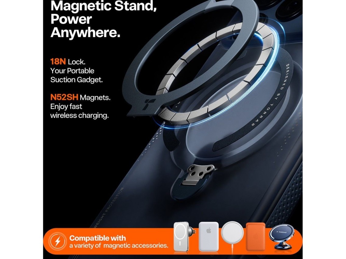 Torras - Ostand Spin Air Series - iPhone 17 Pro Max - Midnight Blue