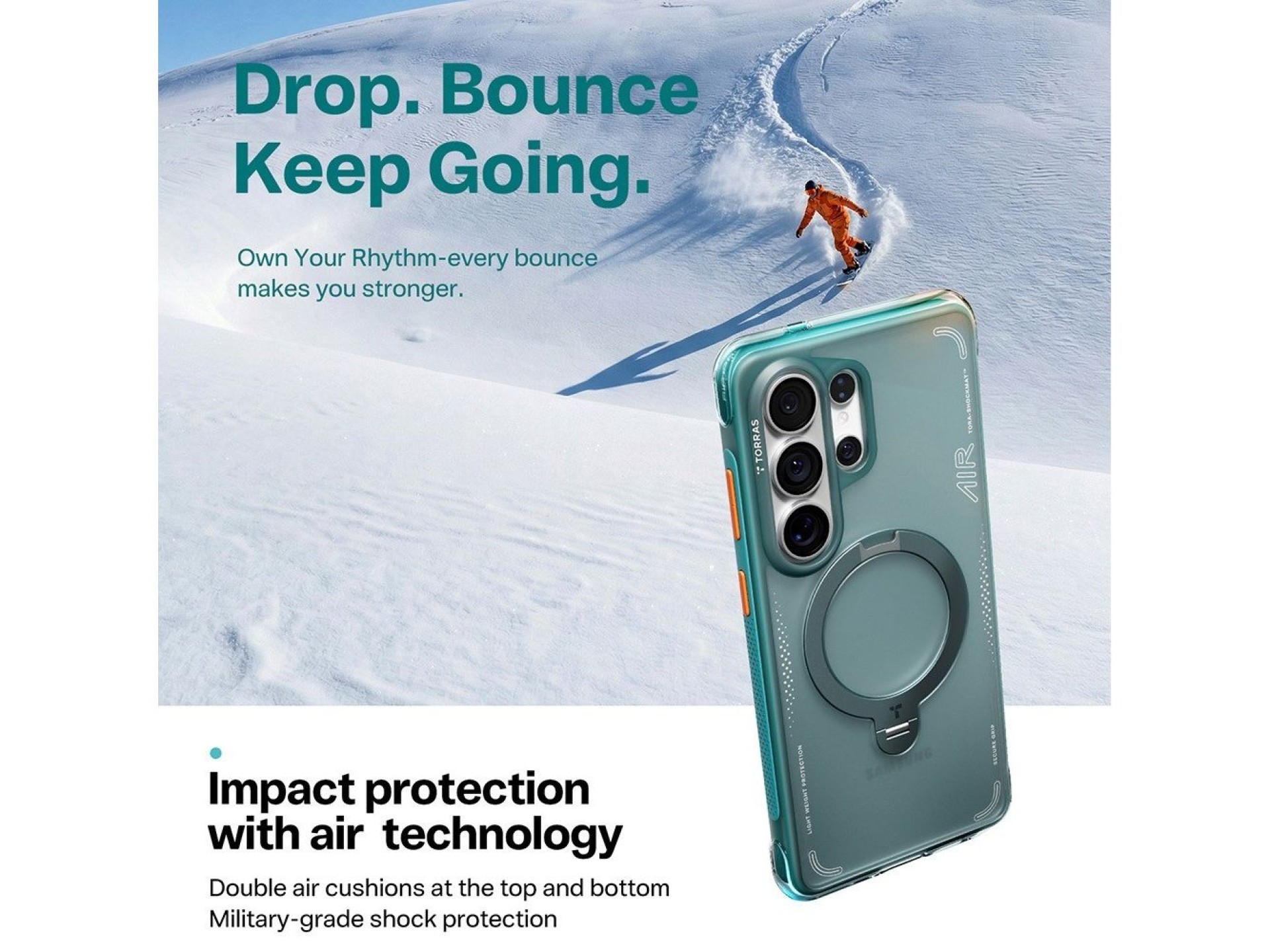 Torras - Serie Ostand Spin Air - Samsung Galaxy S26 Ultra - Verde Glaciar