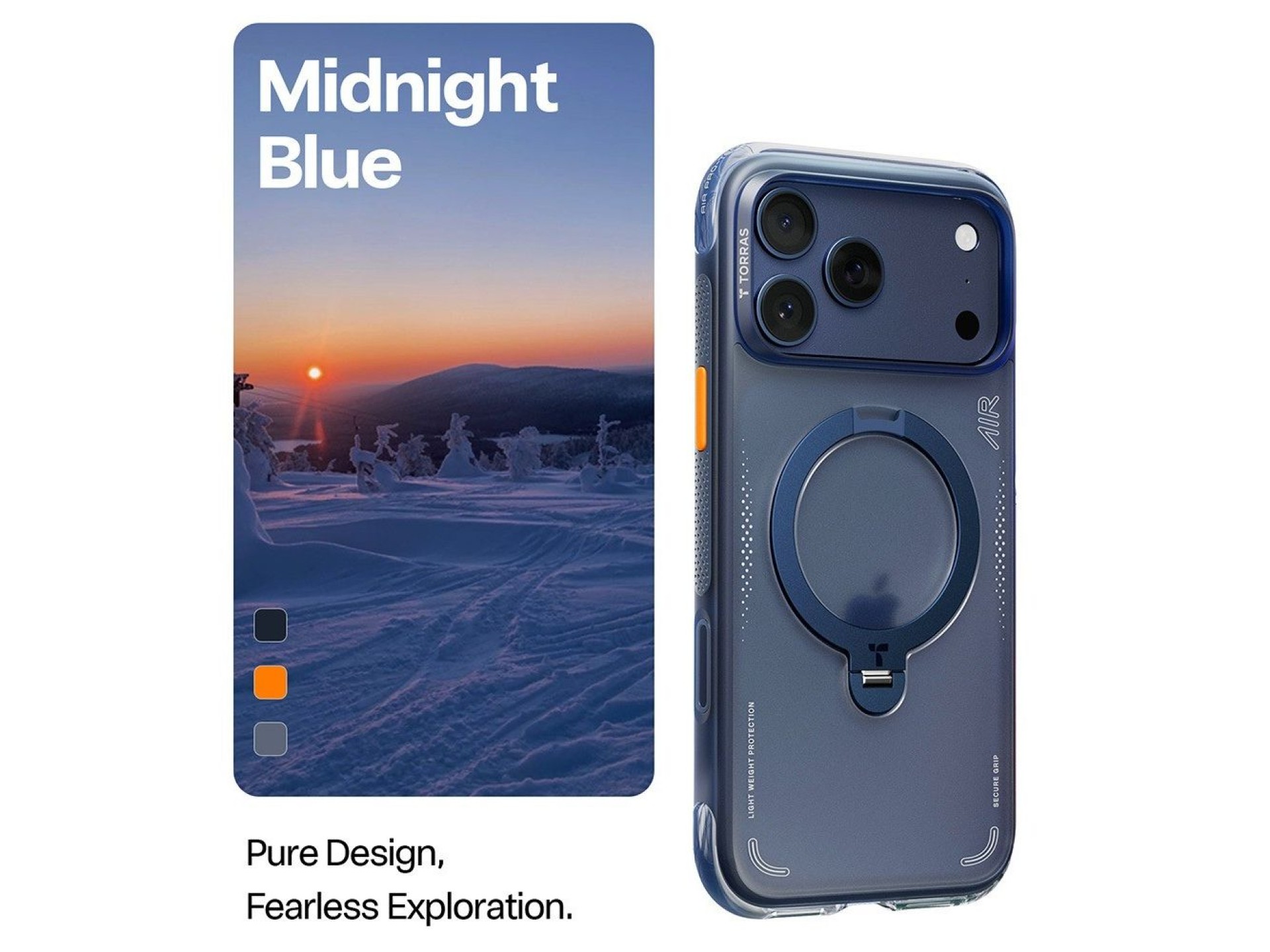 Torras - Ostand Spin Air Series - iPhone 17 Pro Max - Midnight Blue