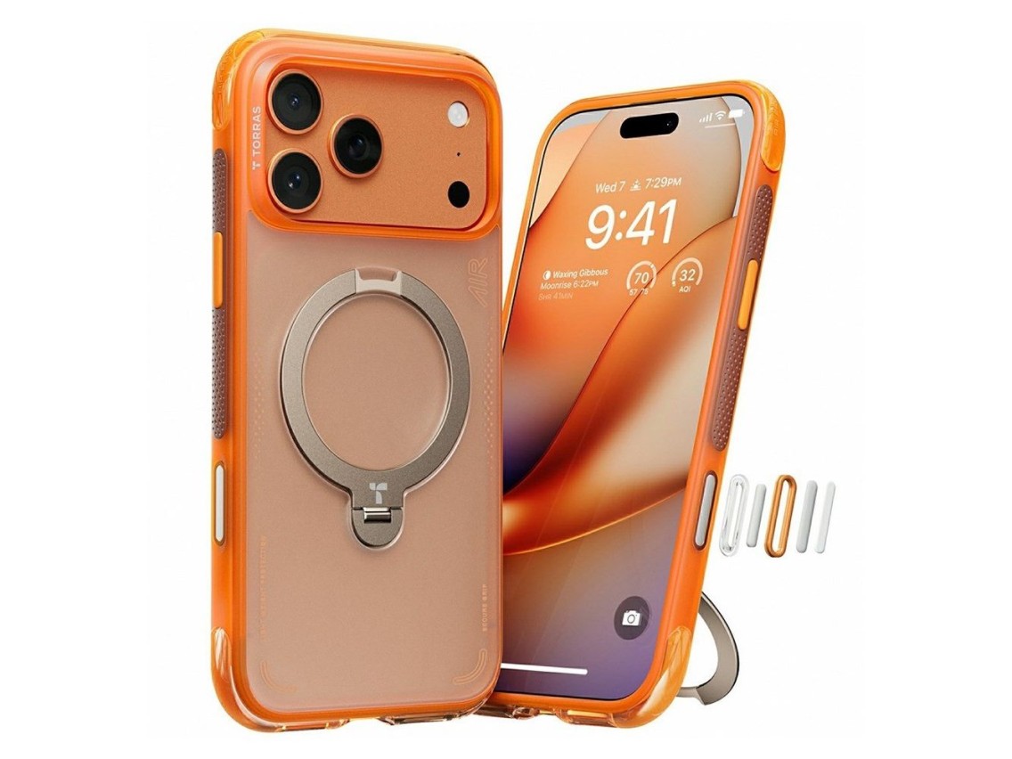 Torras - Ostand Spin Air Series - iPhone 17 Pro - Orange Horizon