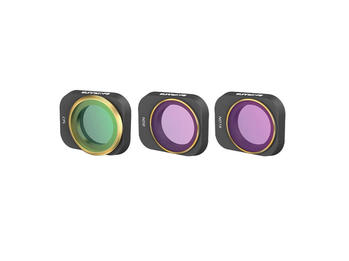 Conjunto de 3 filtros CPL+ND8+ND16 Sunnylife para DJI Mini 3 Pro (MM3-FI415)