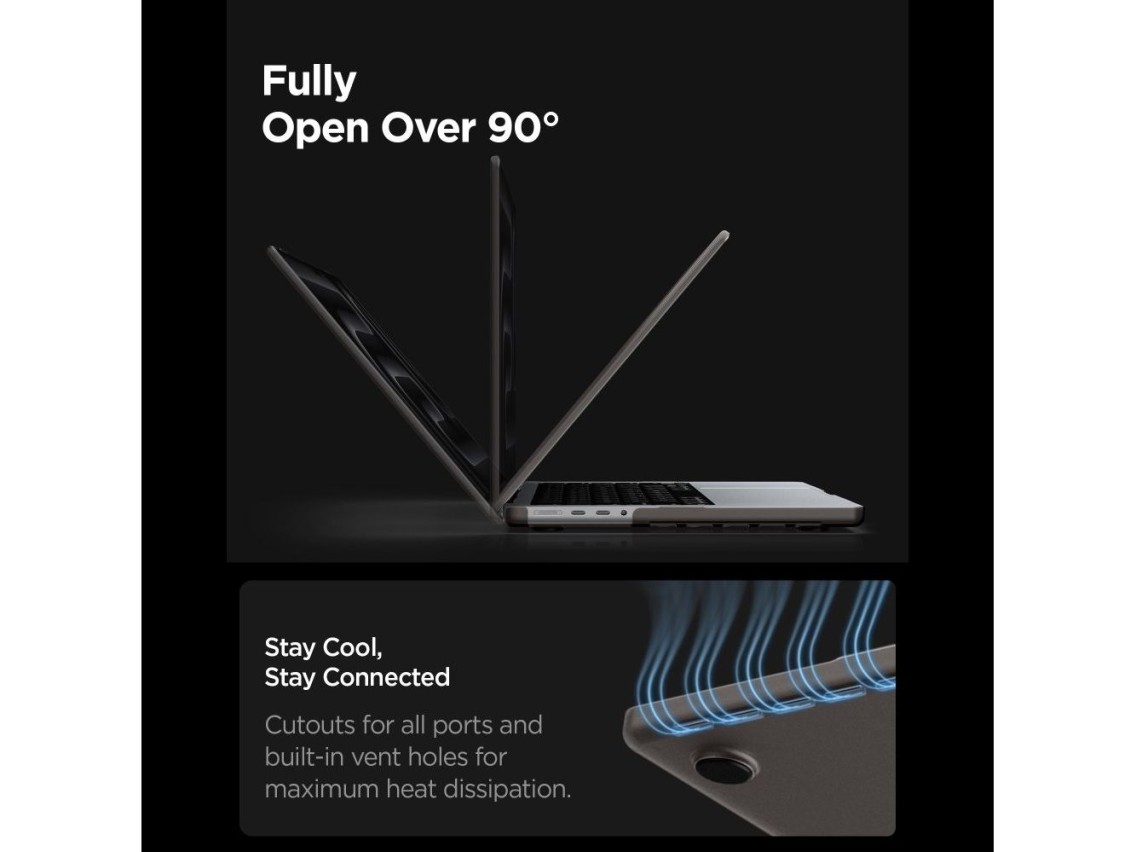 Funda Spigen AirSkin para MacBook Pro de 14" 2021 / 2023 / 2024 / 2025 / 2026 - Semitransparente