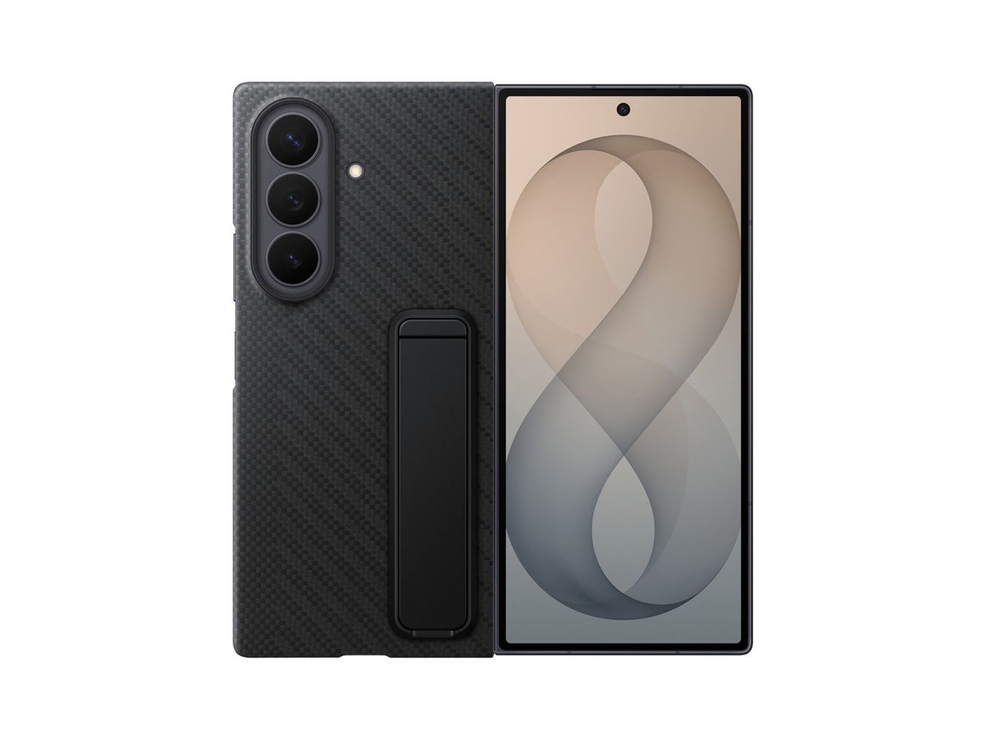 Capa Samsung Carbon Standing Case EF-XF971SBE para Samsung Galaxy Z Fold 8 Ultra com suporte + 2 pel
