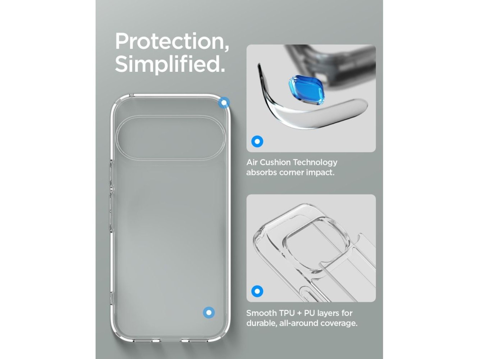 Capa Spigen Ultra Hybrid para Google Pixel 11 Pro - Transparente