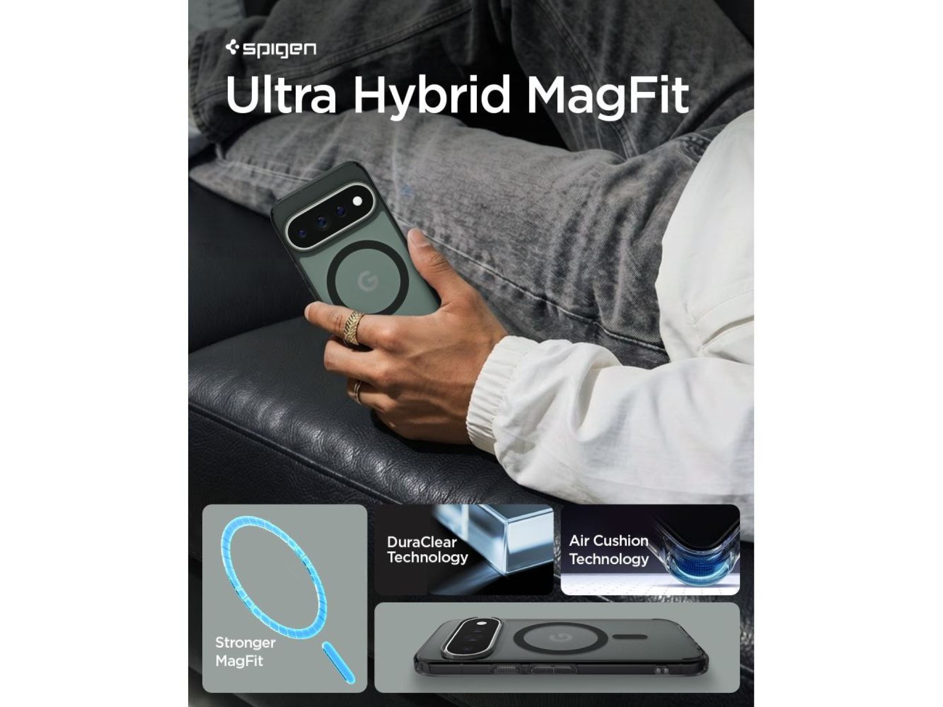 Capa Spigen Ultra Hybrid Mag MagSafe para Google Pixel 11 Pro - Preto e Cinza