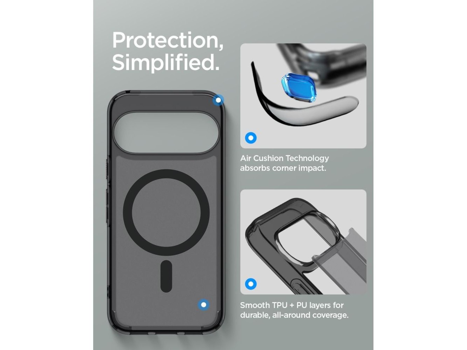 Capa Spigen Ultra Hybrid Mag MagSafe para Google Pixel 11 Pro - Preto e Cinza