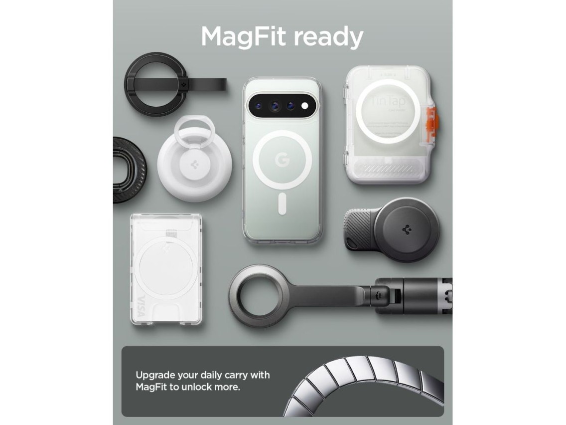 Funda Spigen Ultra Hybrid Mag MagSafe para Google Pixel 11 Pro - Transparente y blanca