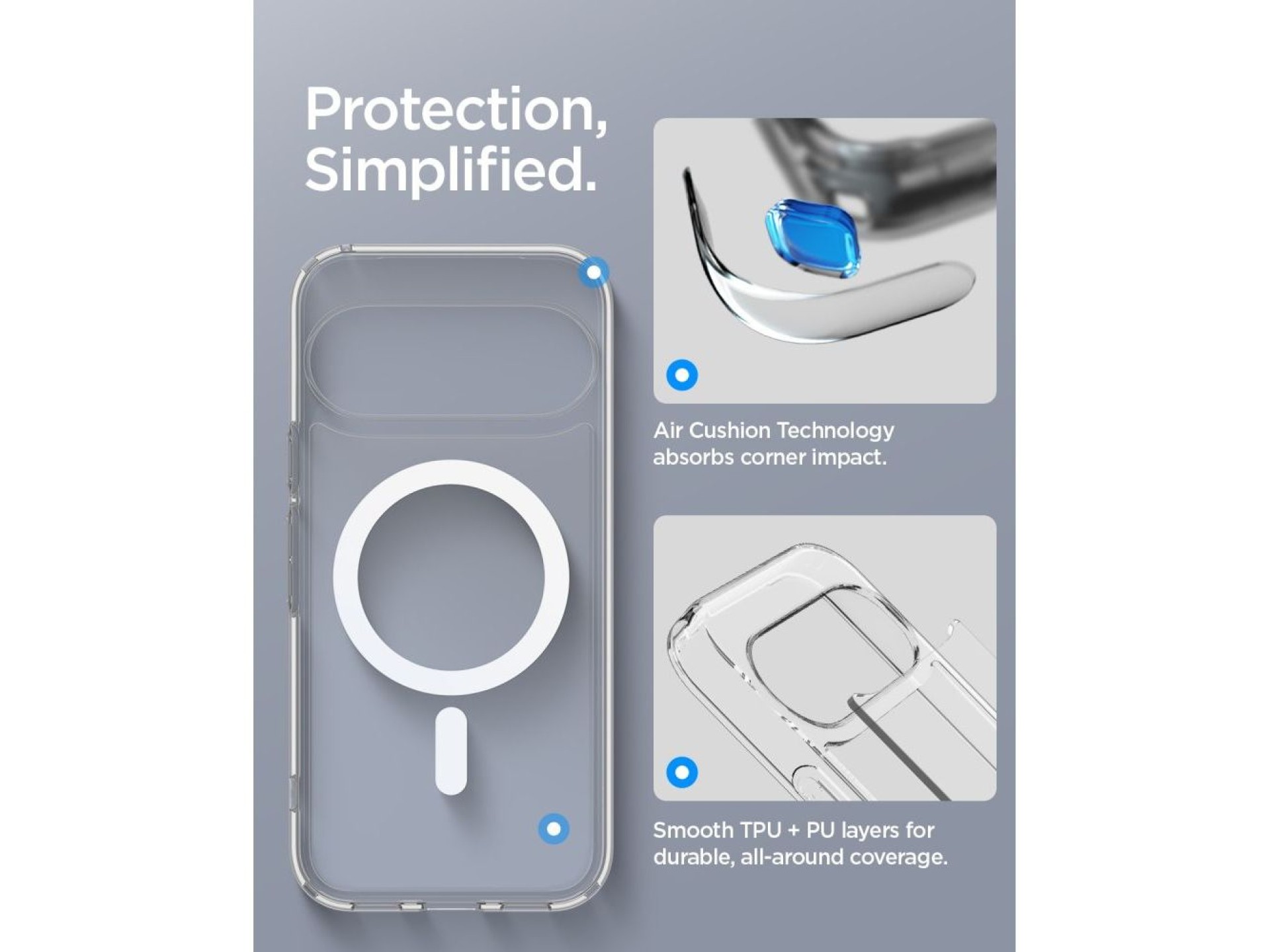 Spigen Ultra Hybrid Mag MagSafe Case for Google Pixel 11 - Clear and White