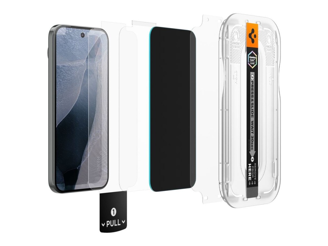 Protector de pantalla de vidrio templado Spigen Glas.tR EZ Fit Pro HD (paquete de 2) para Google Pix
