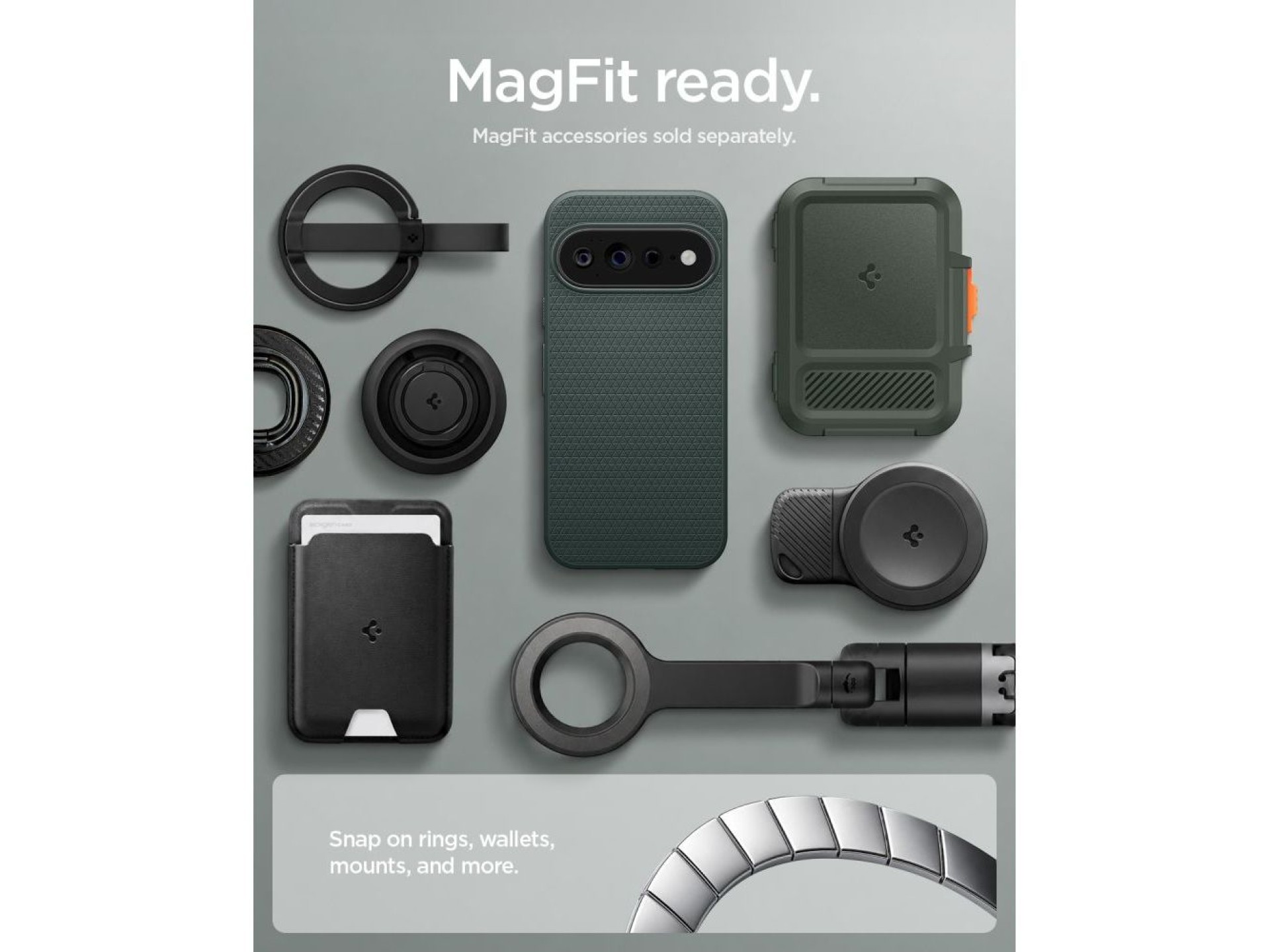 Capa Spigen Liquid Air Mag MagSafe para Google Pixel 11 Pro - Verde Escuro