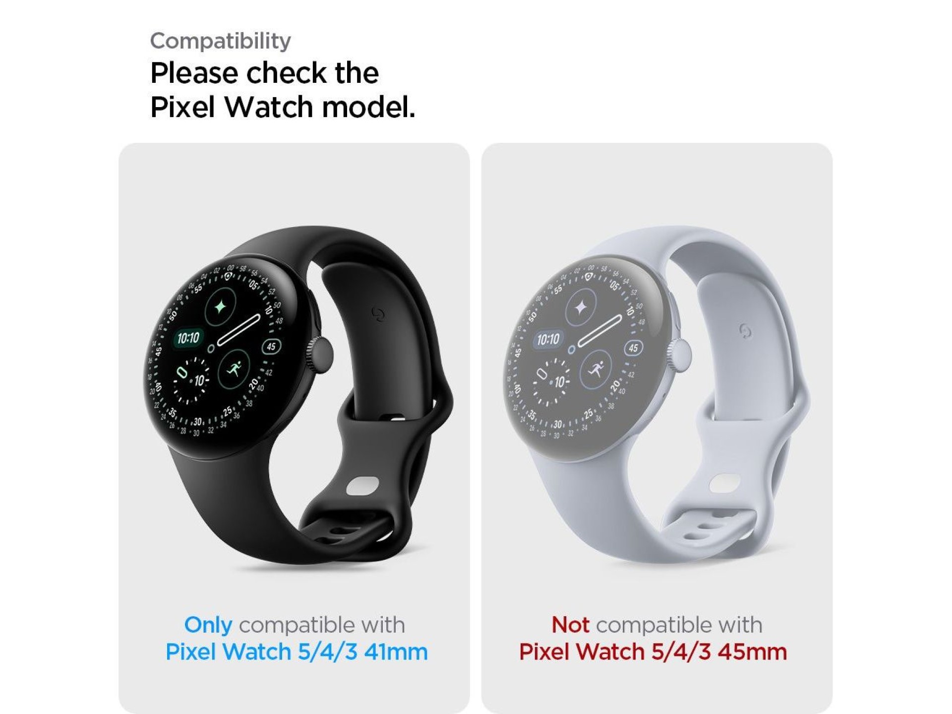 Spigen Elite Shield EZ Fit 2-Pack hydrogel foil for Google Pixel Watch 41 mm