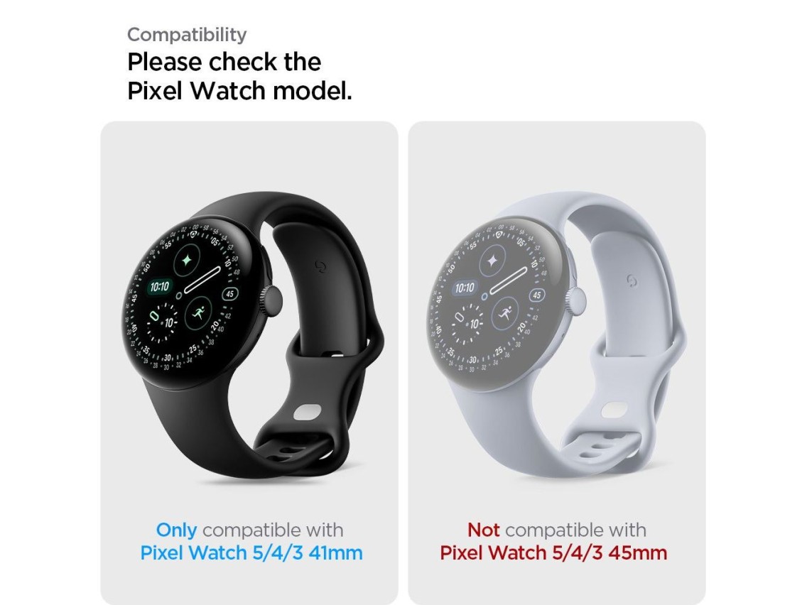 Spigen Elite Shield EZ Fit 2-Pack hydrogel foil for Google Pixel Watch 41 mm