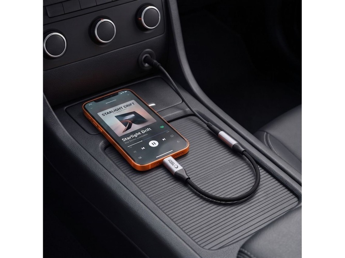 Adaptador Tech-Protect Ultraboost USB-C para Mini Jack 3,5 mm DAC - cinza escuro