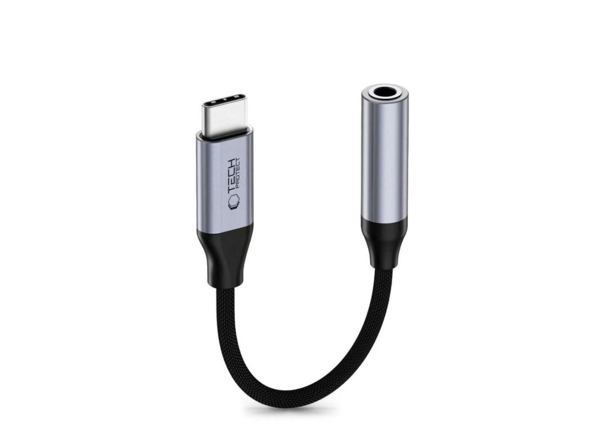 Adaptador Tech-Protect Ultraboost USB-C para Mini Jack 3,5 mm DAC - cinza escuro