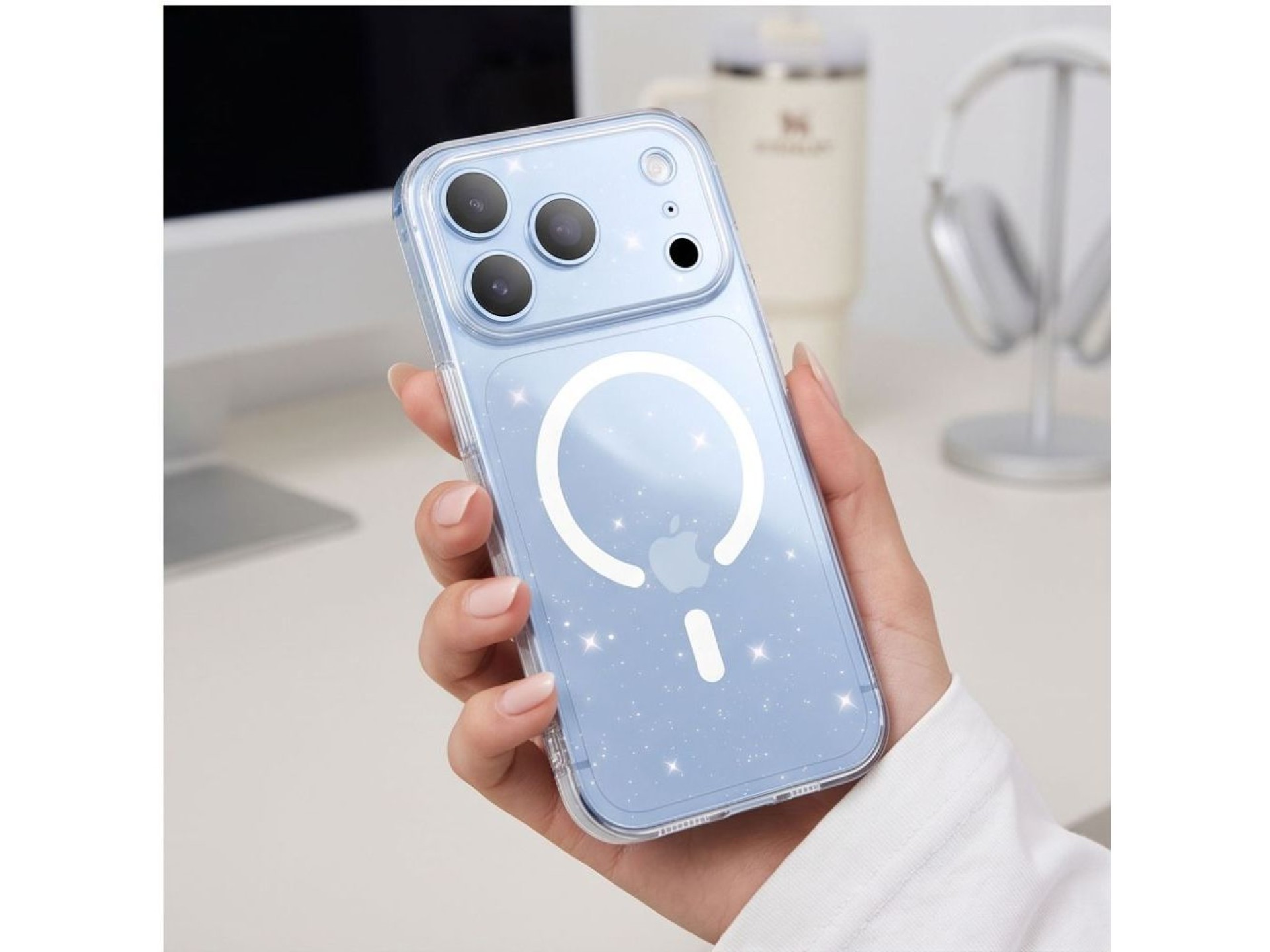 Tech-Protect FlexAir MagSafe Case for iPhone 17 Pro Max / 18 Pro Max - Clear Glitter
