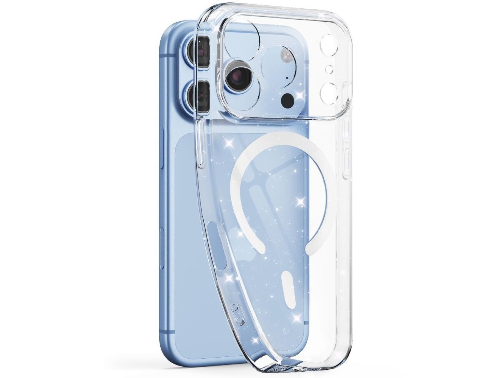 Tech-Protect FlexAir MagSafe Case for iPhone 17 Pro Max / 18 Pro Max - Clear Glitter