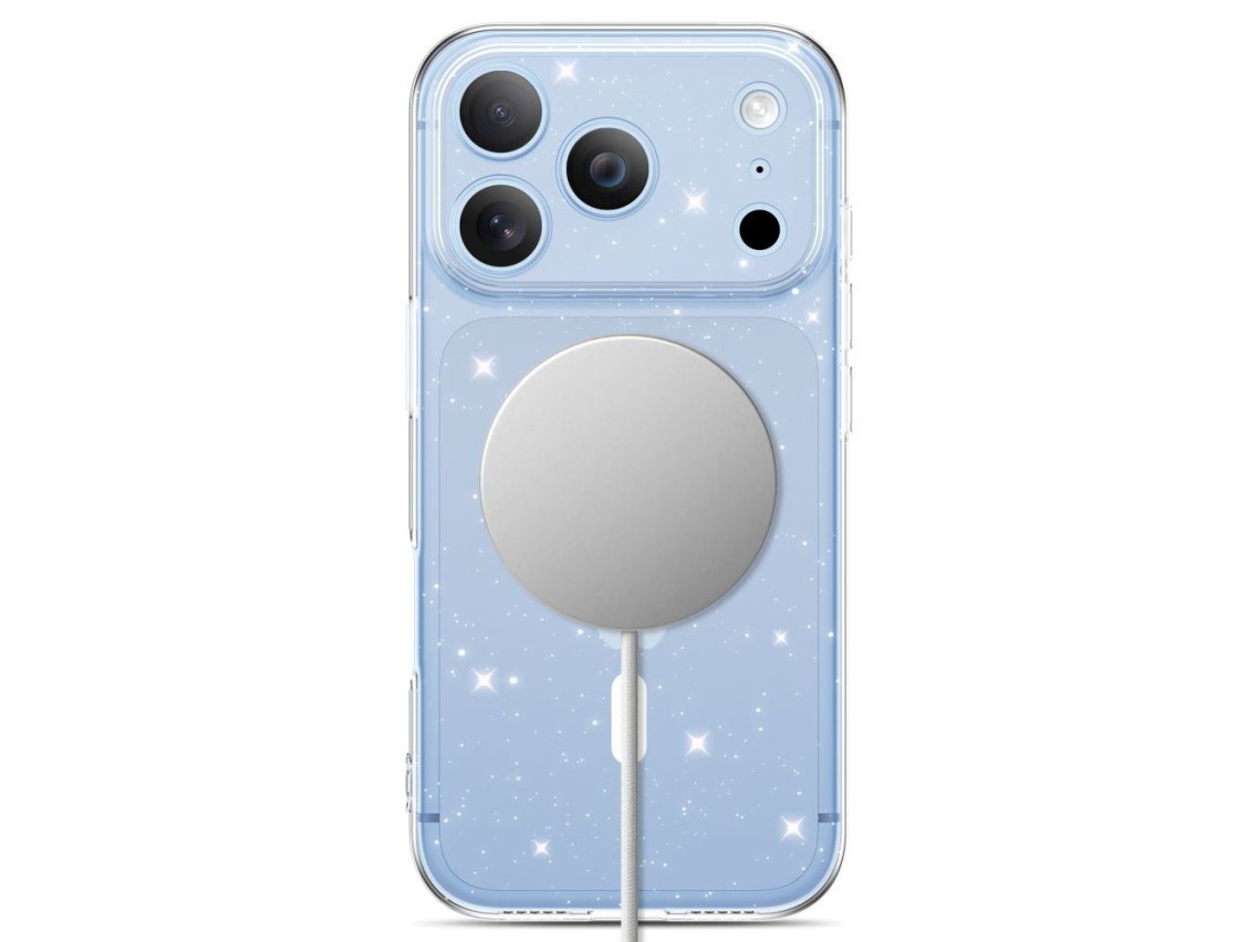 Funda Tech-Protect FlexAir MagSafe para iPhone 17 Pro / 18 Pro - Transparente con purpurina