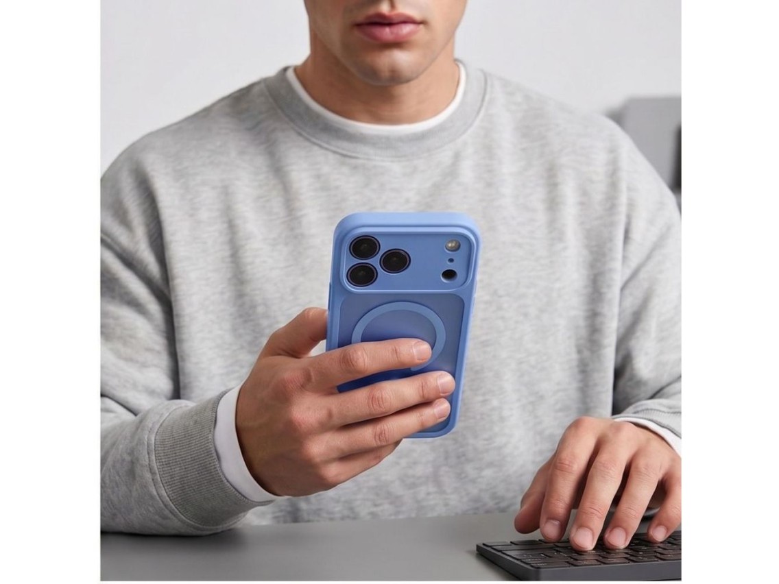 Capa Tech-Protect BasicMag MagSafe para iPhone 17 Pro / 18 Pro - azul claro fosco
