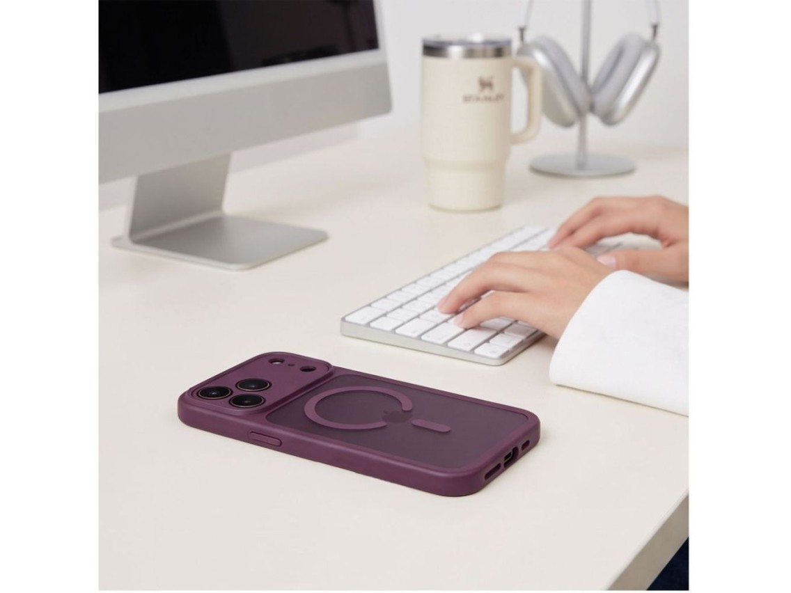 Funda Tech-Protect BasicMag MagSafe para iPhone 17 Pro / 18 Pro - Borgoña Mate