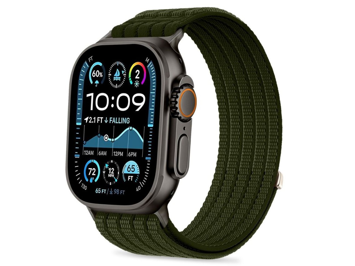 Tech-Protect Nylon Sport Band for Apple Watch 44 / 45 / 46 / 49 mm - Dark Green