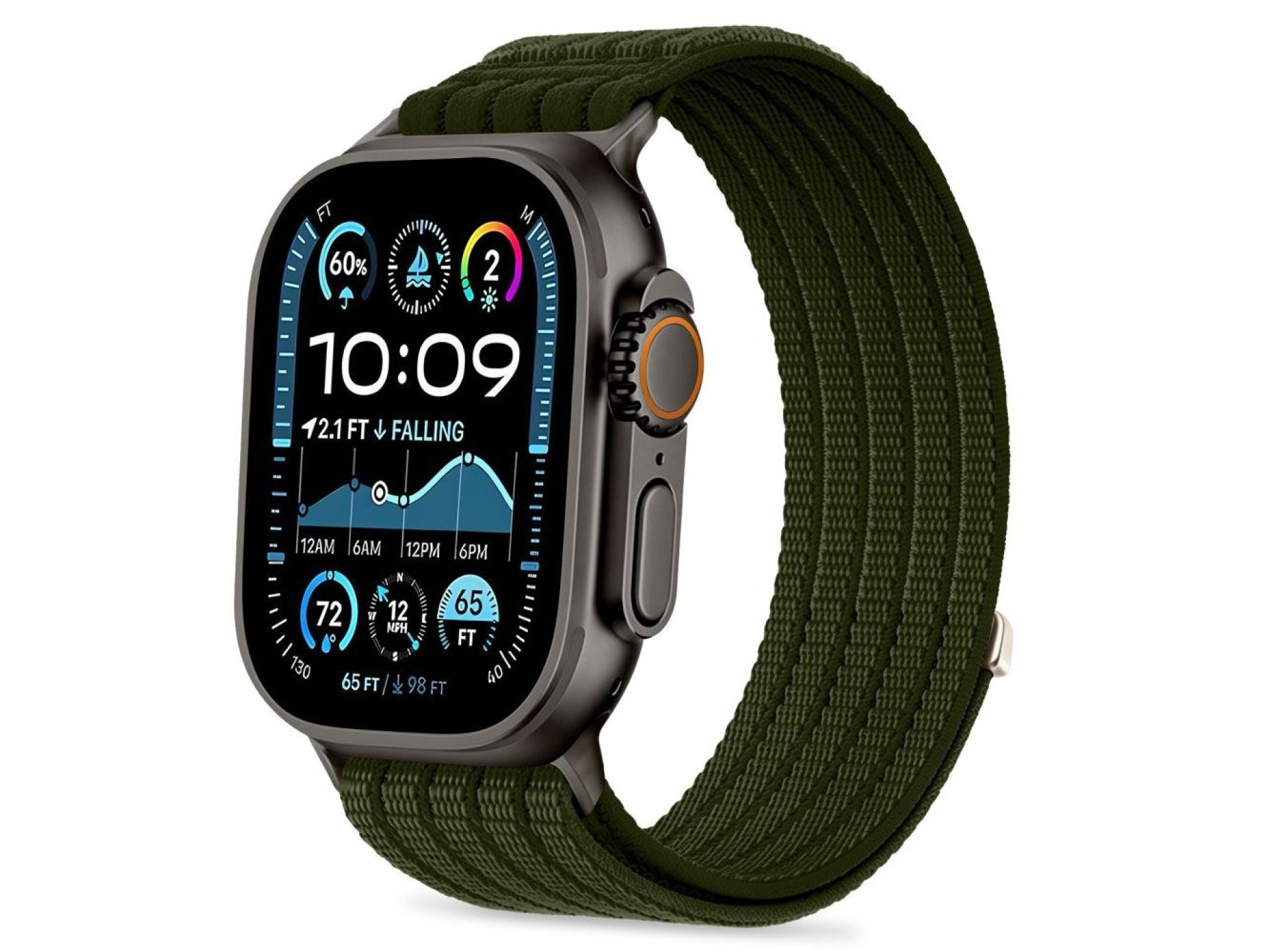 Tech-Protect Nylon Sport Band for Apple Watch 44 / 45 / 46 / 49 mm - Dark Green