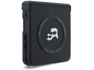 Capa MagSafe Karl Lagerfeld Karl&Choupette Pins para Samsung Galaxy Z Flip 8 - Preta