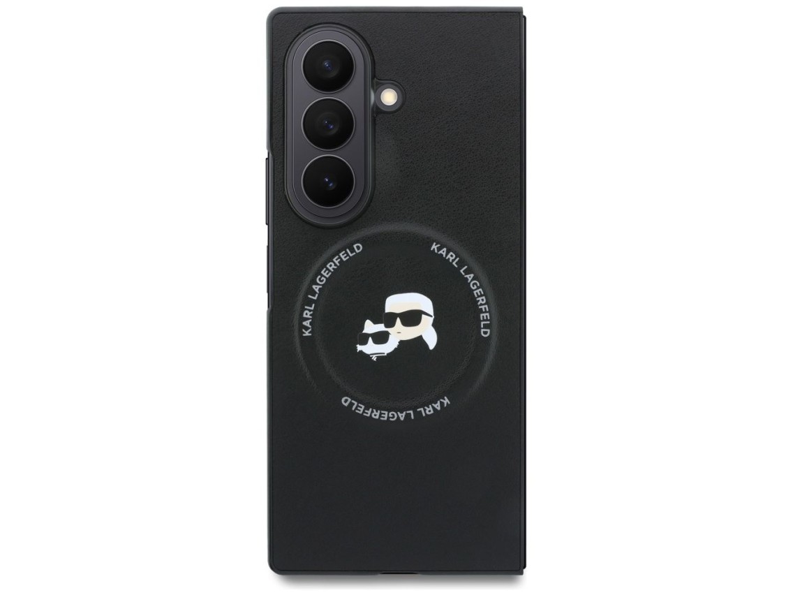 Capa MagSafe Karl Lagerfeld Karl&Choupette Pins para Samsung Galaxy Z Fold 8 Ultra - Preta