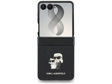 Funda Karl Lagerfeld Karl&Choupette Saffiano Pins para Samsung Galaxy Z Flip 8 - Negra