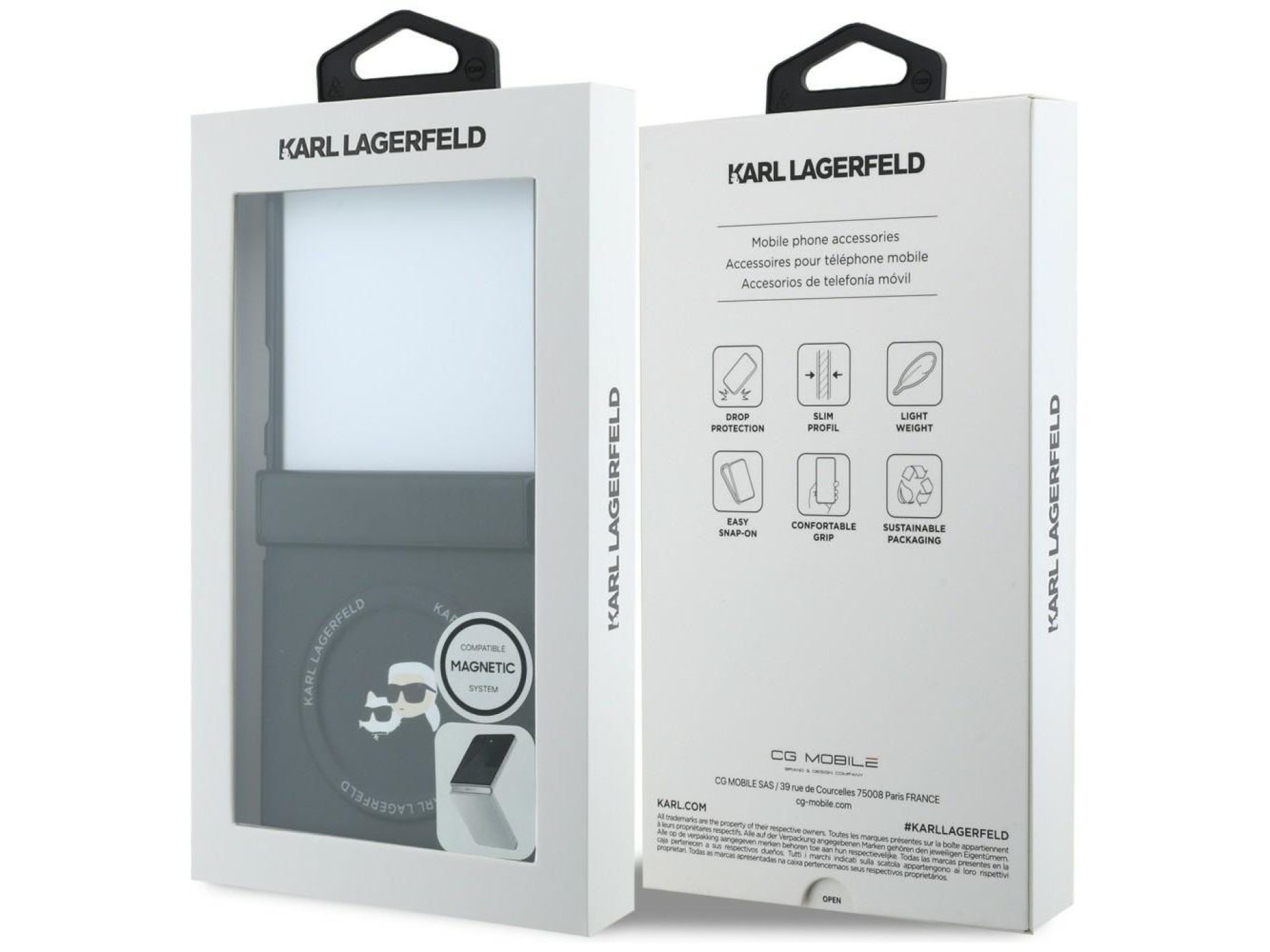Funda Karl Lagerfeld Karl&Choupette MagSafe para Samsung Galaxy Z Flip 8 - Negra