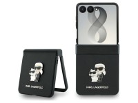 Karl Lagerfeld Karl&Choupette Saffiano Pins Case for Samsung Galaxy Z Flip 8 - Black Karl Lagerfeld Karl&Choupette Saffiano Pins Case for Samsung Galaxy Z Flip 8 - Black