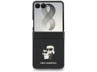 Capa Karl Lagerfeld Karl&Choupette Saffiano Pins para Samsung Galaxy Z Flip 8 - Preta
