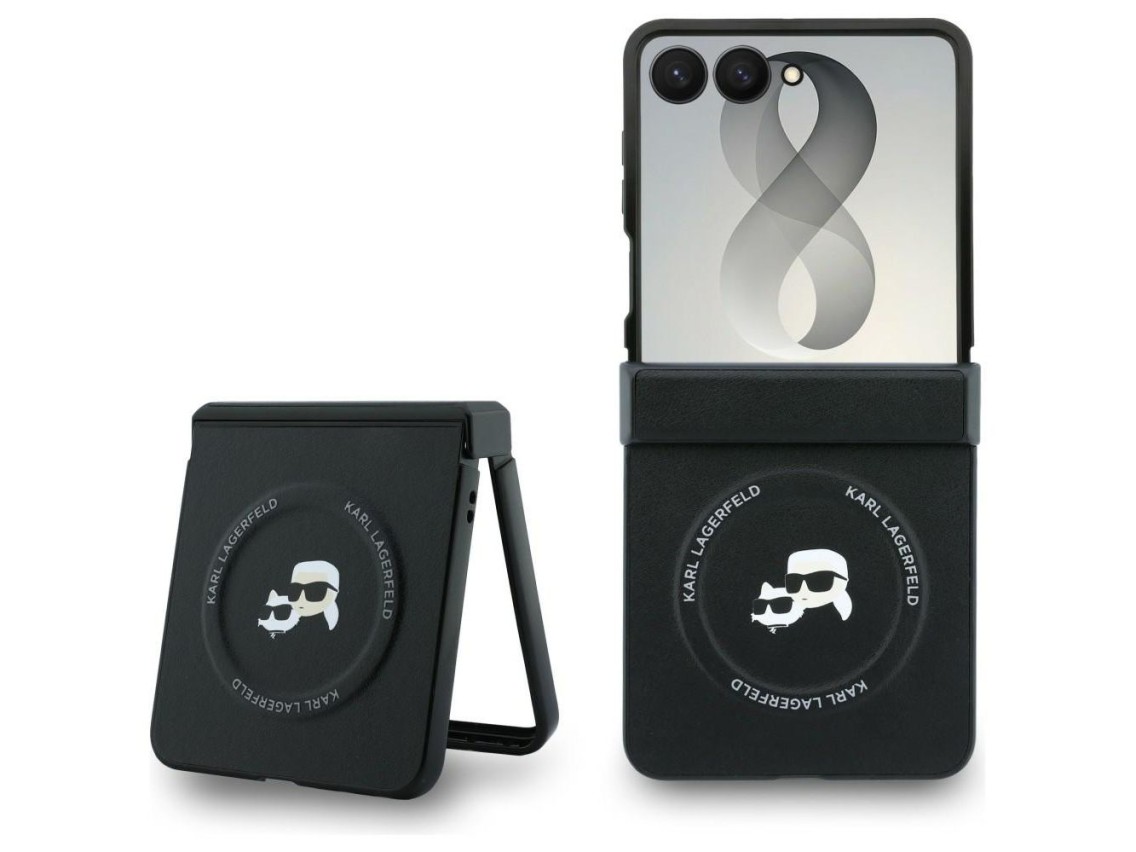 Karl Lagerfeld Karl&Choupette Pins MagSafe Case for Samsung Galaxy Z Flip 8 - Black