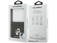 Capa Karl Lagerfeld Karl&Choupette Saffiano Pins para Samsung Galaxy Z Flip 8 - Preta
