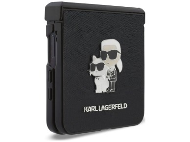 Funda Karl Lagerfeld Karl&Choupette Saffiano Pins para Samsung Galaxy Z Flip 8 - Negra