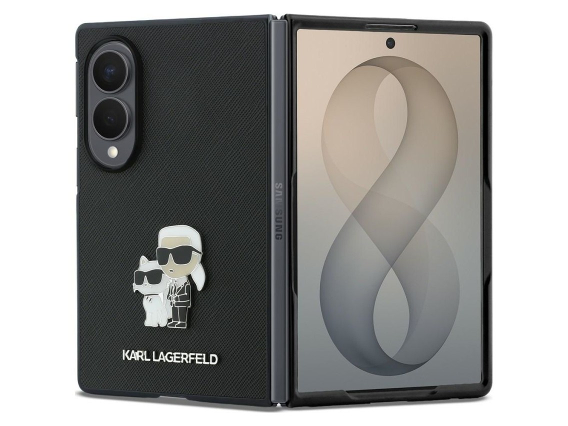 Funda Karl Lagerfeld Saffiano Karl&Choupette Pin para Samsung Galaxy Z Fold 8 - Negra