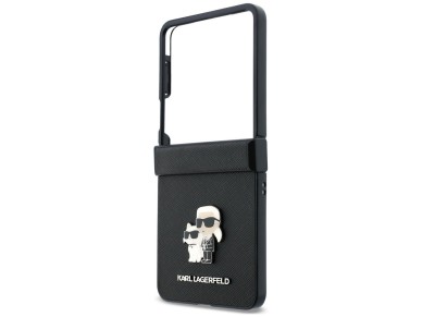 Funda Karl Lagerfeld Karl&Choupette Saffiano Pins para Samsung Galaxy Z Flip 8 - Negra