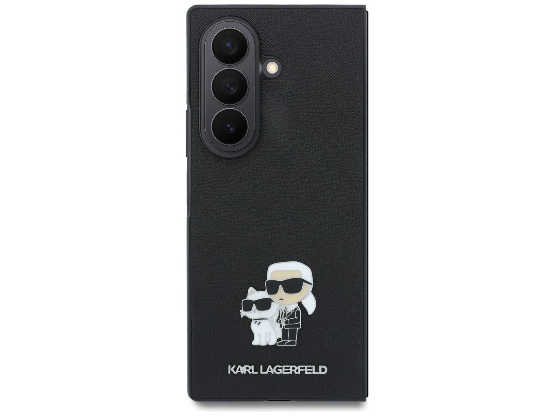 Karl Lagerfeld Saffiano Karl&Choupette Pin Case for Samsung Galaxy Z Fold 8 Ultra - Black