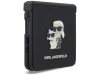Capa Karl Lagerfeld Karl&Choupette Saffiano Pins para Samsung Galaxy Z Flip 8 - Preta