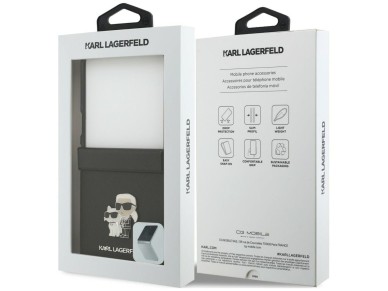 Funda Karl Lagerfeld Karl&Choupette Saffiano Pins para Samsung Galaxy Z Flip 8 - Negra