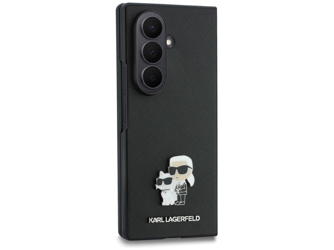 Karl Lagerfeld Saffiano Karl&Choupette Pin Case for Samsung Galaxy Z Fold 8 Ultra - Black
